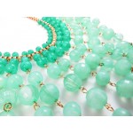 Seafoam Beads Cascade Statement Necklace
